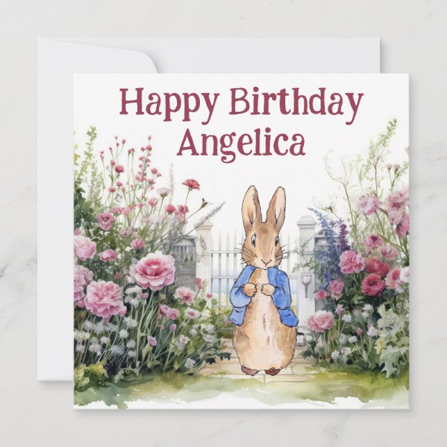 Peter Rabbit i hans trädgård nr 2 Personalize Kort (Framsida)