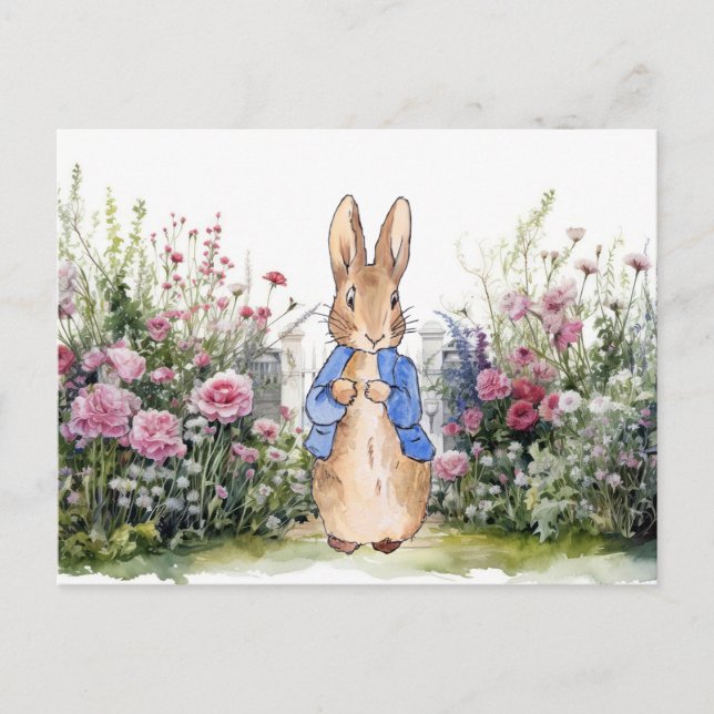 Peter Rabbit i hans trädgård nr 2 Vykort (Framsida)