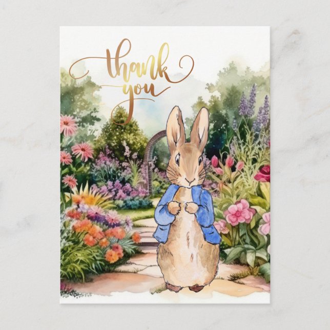Peter Rabbit i hans trädgård Tack Vykort (Framsida)