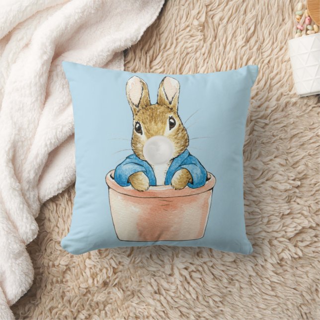 Peter Rabbit i Pot White Bubble gumm Kudde (Filt)