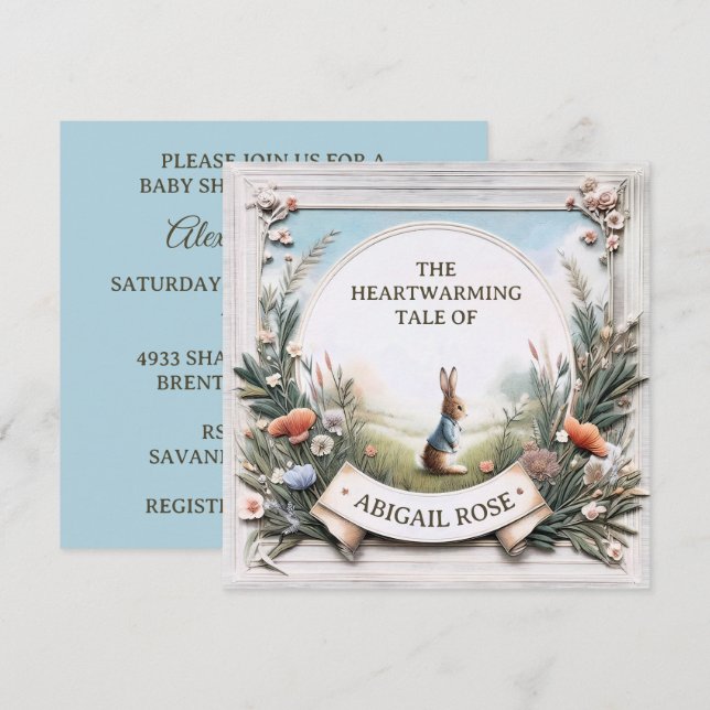 Peter Rabbit i trädgården Inbjudningar (Fram/baksida)