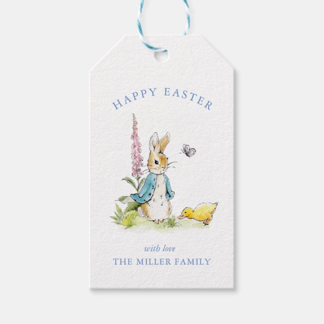 Peter Rabbit i trädgården Påsk Presentetikett (Framsidan)