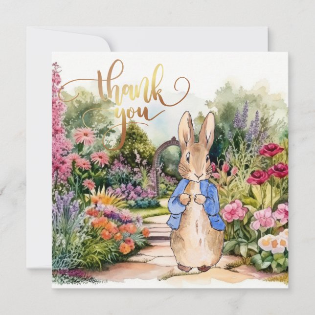 Peter Rabbit i trädgården Tack Kort (Framsida)