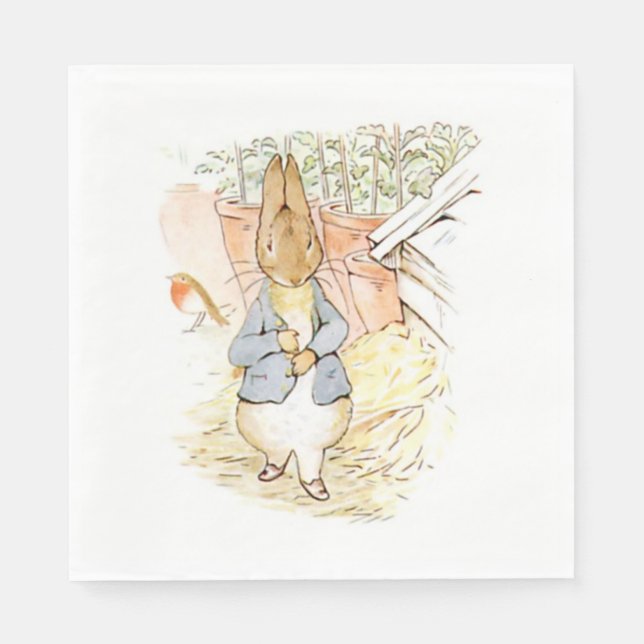 Peter Rabbit in the Garden (av Beatrix-Potterna) Pappersservett (Framsidan)
