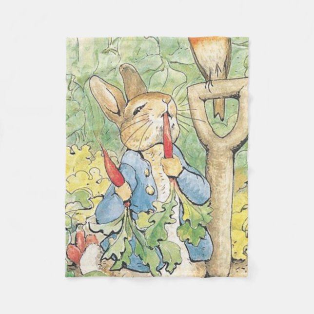 Peter Rabbit in the Garden - Beatrix Potter Fleecefilt (Framsidan)