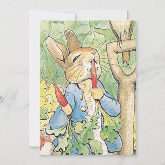 Peter Rabbit in the Garden - Beatrix Potter Inbjudningar (Framsida)
