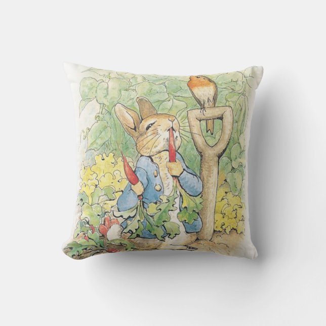 Peter Rabbit in the Garden - Beatrix Potter Kudde (Framsida)