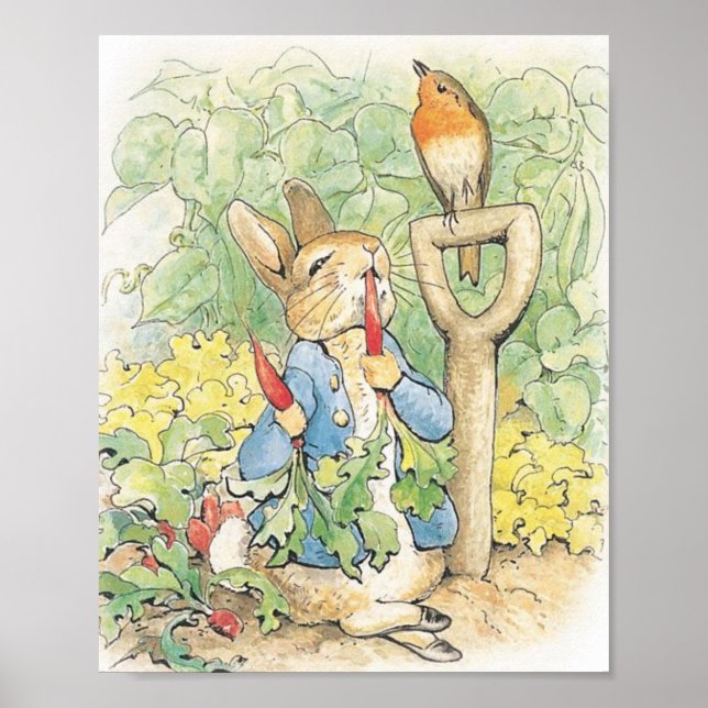 Peter Rabbit in the Garden - Beatrix Potter Poster (Framsidan)