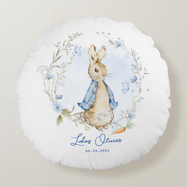 Peter Rabbit Inspired Design Round Pillow Rund Kudde (Framsidan)