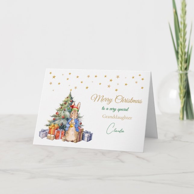 Peter Rabbit Julgran God jul Helgkort (Framsida)