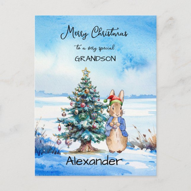 Peter Rabbit Julgran Helg Vykort (Framsida)