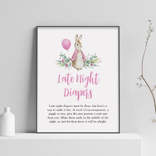 Peter Rabbit Late Night Diaper Sign Poster (Skapare uppladdad)