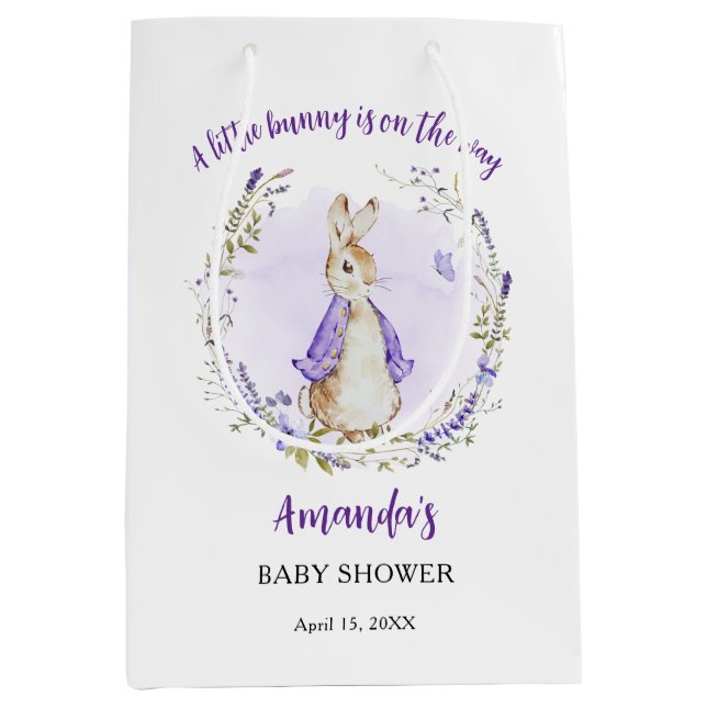 Peter Rabbit Lila Baby Shower (Framsidan)