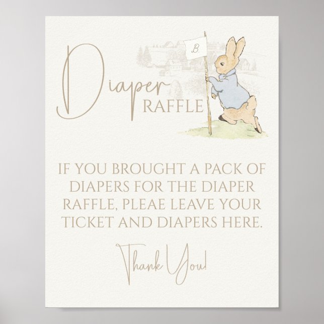 Peter Rabbit Lite Bunny Baby Diaper Raffle Poster (Framsidan)