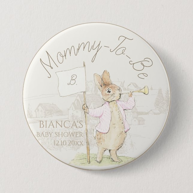 Peter Rabbit Lite Bunny Baby Shower Mamma till b Knapp (Framsida)