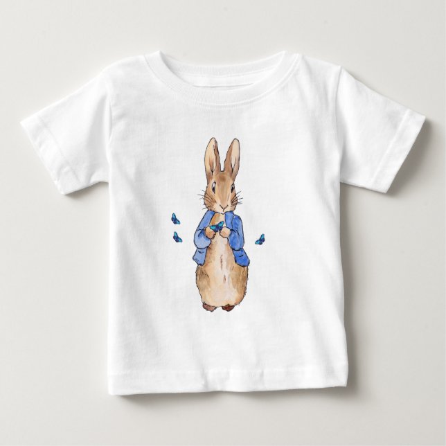 Peter Rabbit med blå fjärilar T Shirt (Framsida)