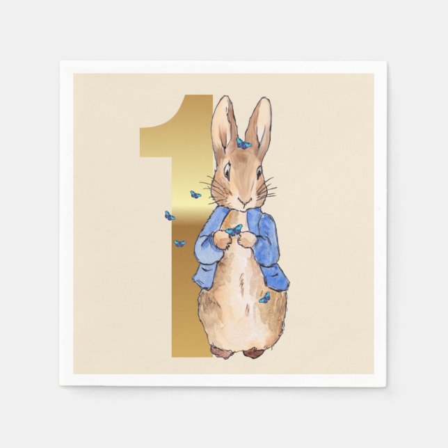 Peter Rabbit med Blue Butterflies Pappersservett (Framsidan)