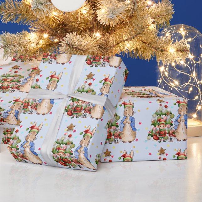 Peter Rabbit med Elf och Julgran Presentpapper (Helgdagar)
