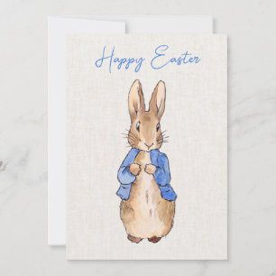 Peter Rabbit med Linen Background Julkort