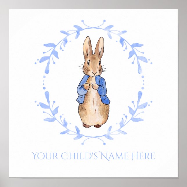 Peter Rabbit med Namn-anpassning för barn Poster (Framsidan)