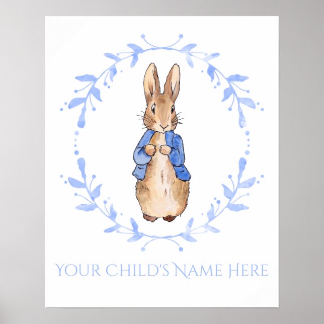 Peter Rabbit med Namn-anpassning för barn Poster (Framsidan)