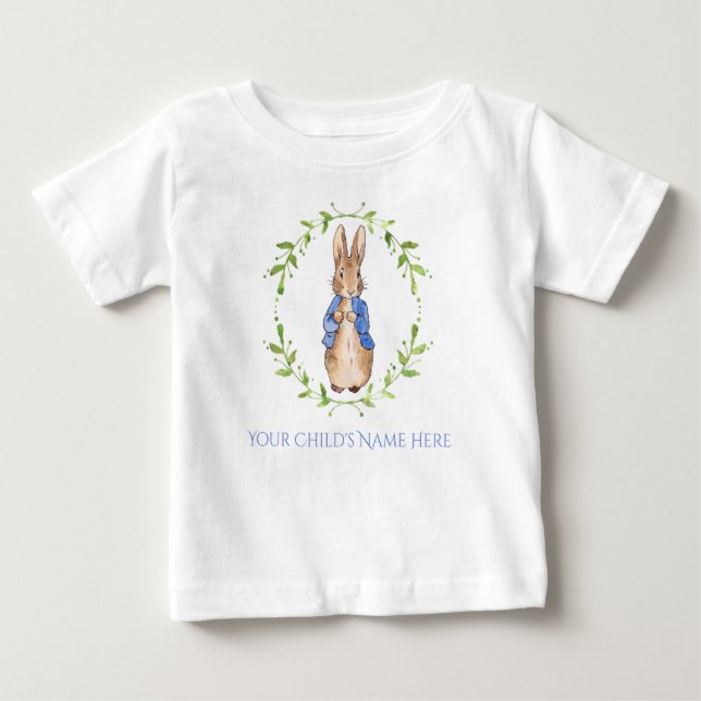 Peter Rabbit med Namn-anpassning för barn T Shirt (Framsida)
