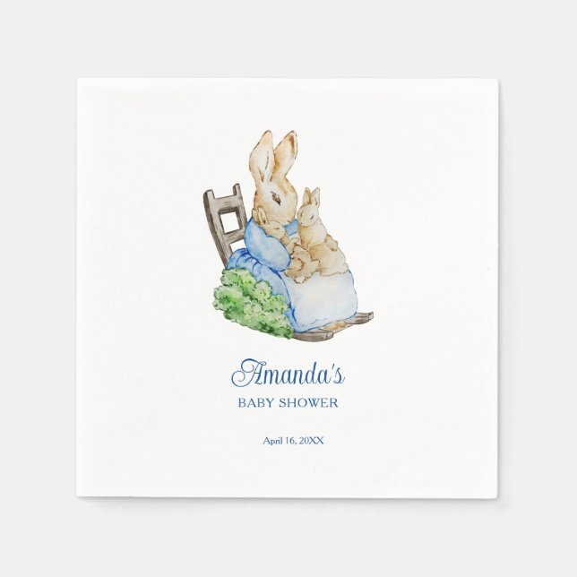 Peter Rabbit Mommy Baby Shower Pappersservett (Framsidan)