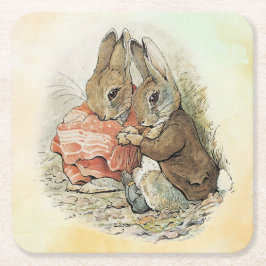 Peter Rabbit och Beniamin Bunny Underlägg Papper Kvadrat