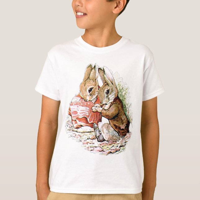 Peter Rabbit och Benjamin Bunny planerar sin razzi T Shirt (Framsida)