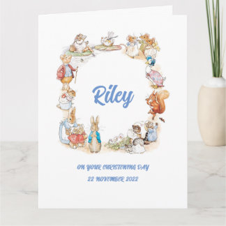 Peter Rabbit och Friends Christening/Baptism Card Kort