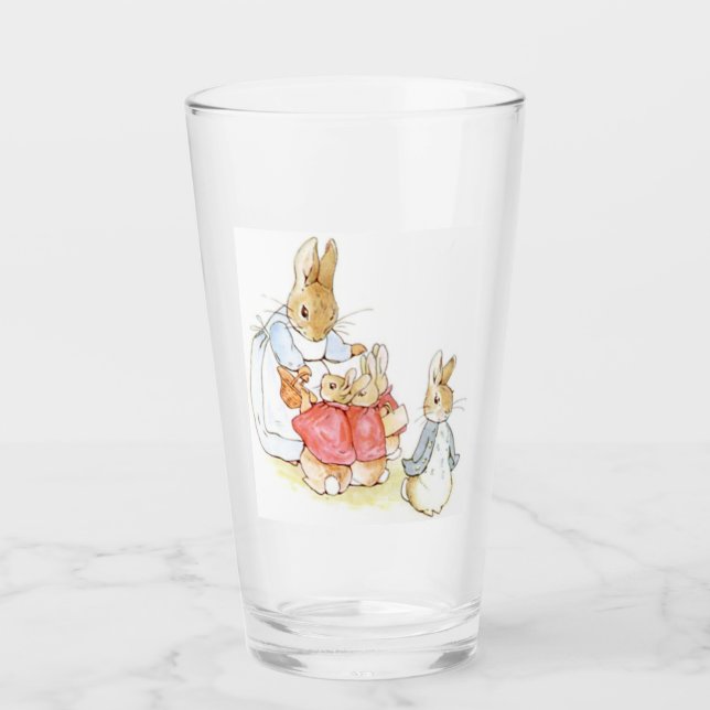 Peter Rabbit och hans systrar (av Beatrix Potter) Glaskopp (Framsida)