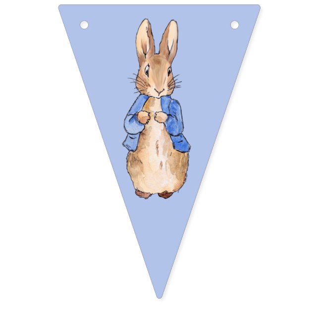 Peter Rabbit på blå bakgrund Vimplar (Första flaggan)