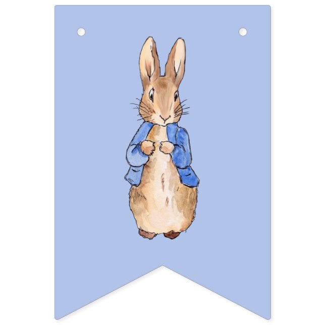 Peter Rabbit på Blue Background Vimplar (Första flaggan)