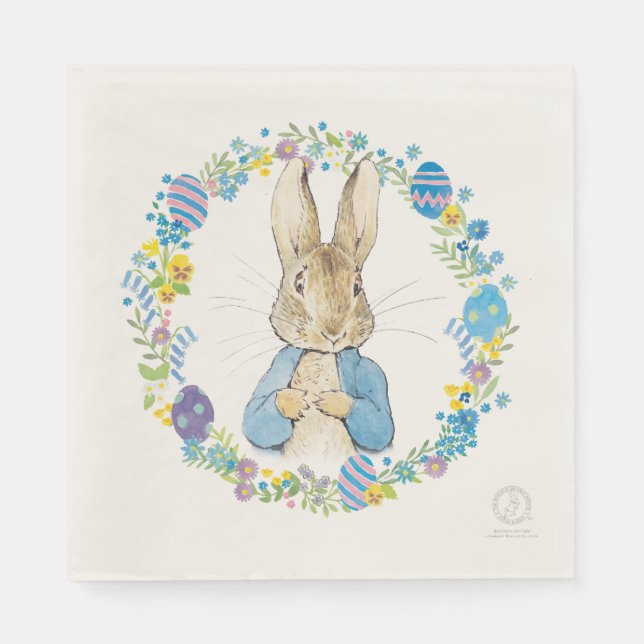 Peter Rabbit Påsk Blommigt Pappersservett (Framsidan)