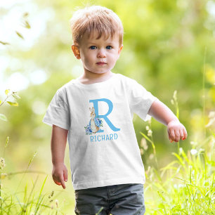 Peter Rabbit Pojke Monogram Namn Baby T-Shirt