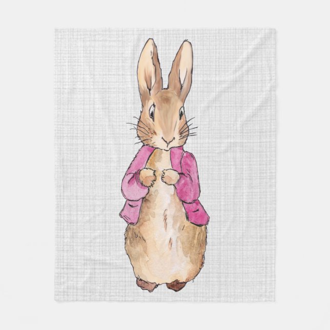 Peter Rabbit Rosa Jacka Grått Linen Fleecefilt (Framsidan)