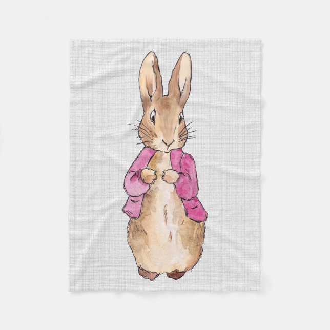 Peter Rabbit Rosa Jacka Grått Linen Fleecefilt (Framsidan)