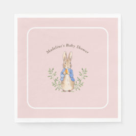 Peter Rabbit Rosa Vintage Baby Shower Pappersservett