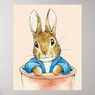 Peter Rabbit Sitta i en pot Poster