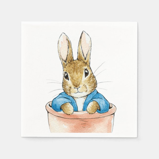 Peter Rabbit Sitta i en växtpotatis Pappersservett (Framsidan)