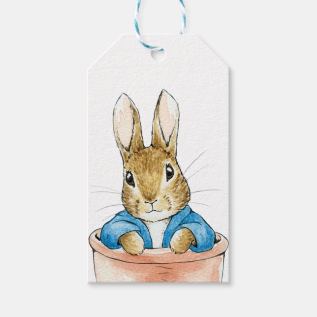 Peter Rabbit Sitta i en växtpotatis Presentetikett (Framsidan)