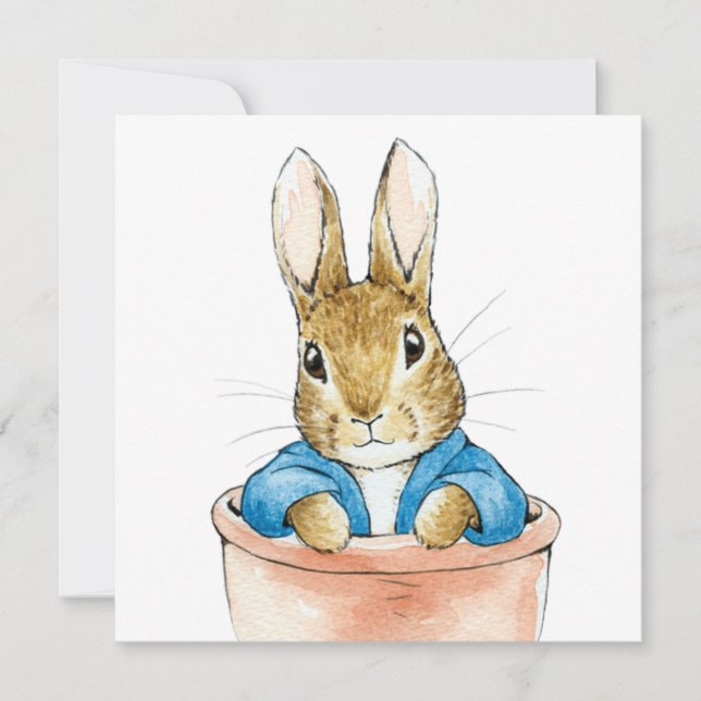 Peter Rabbit Sitta i ett växtprickkort (Framsida)
