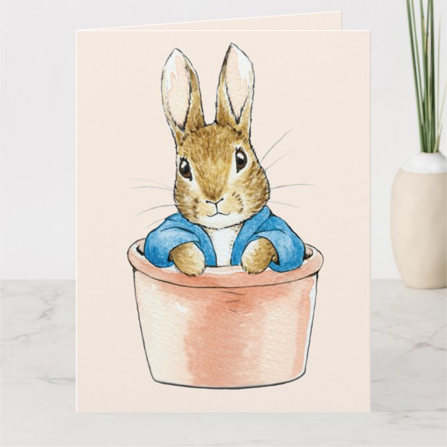Peter Rabbit Sitta i Plant Pot Kort (Framsida)