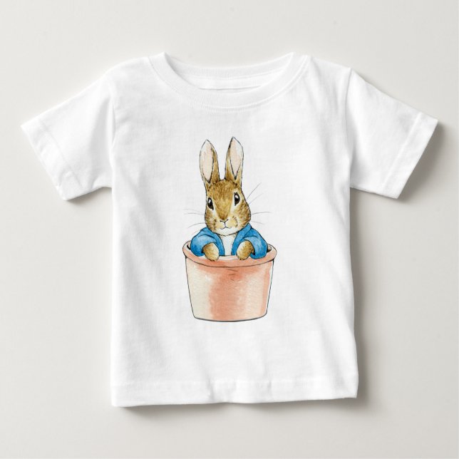 Peter Rabbit Sitta i Plant Pot T Shirt (Framsida)