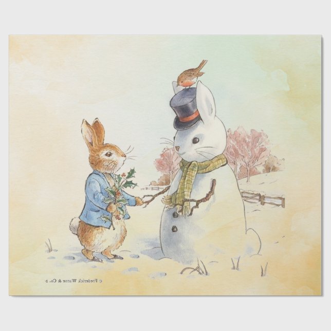 Peter Rabbit (snögubbe) Presentpapper (Platt)