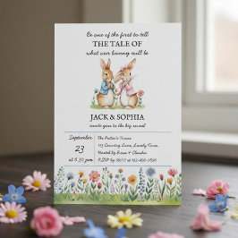 Peter Rabbit Themed Gender Reveal Inbjudningar