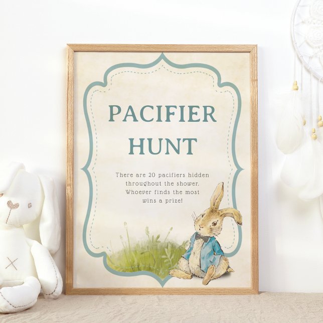 Peter Rabbit Vintage Baby Shower Nappar Hunt Poster (Skapare uppladdad)