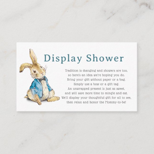 Peter Rabbit Visning Shower Boy Baby Shower Tilläggskort (Framsida)