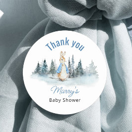 Peter Rabbit Winter Baby Shower Runt Klistermärke