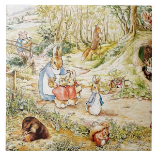 Peter Rabbits grannskap av Beatrix Potter Kakelplatta